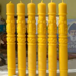 Baptism Candles, Beeswax Pillar Wedding Candle Gift Set, Christening Unique Beauty - thumbnail 2