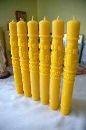 Baptism Candles, Beeswax Pillar Wedding Candle Gift Set, Christening Unique Beauty - thumbnail 1
