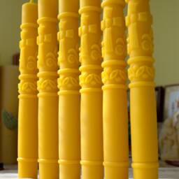 Baptism Candles, Beeswax Pillar Wedding Candle Gift Set, Christening Unique Beauty - thumbnail 3