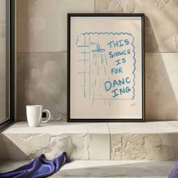 This Shower Is For Dancing Art Print - Funny Bathroom Art, Washroom Decor Poster Print, Hand Drawn Wall Decor, Typography - thumbnail 2