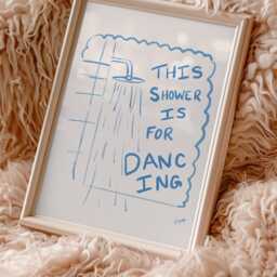 This Shower Is For Dancing Art Print - Funny Bathroom Art, Washroom Decor Poster Print, Hand Drawn Wall Decor, Typography - thumbnail 4