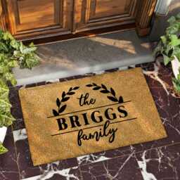 Personalized Doormat With Vine Floral Detail - Custom Welcome Mat For Front Porch Or Entryway D??cor - thumbnail 3