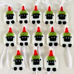 Fused Glass Sheep Christmas Decorations - Glass Decoration, Sheep Tree Cornwall - thumbnail 2