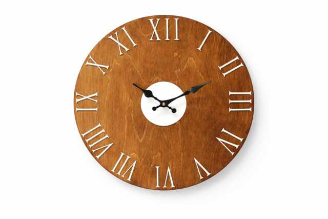 Roman Numeral Wooden Wall Clock 15.7 - image 1
