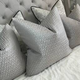 "Luxury Cushion Cover, Throw Pillow, Bed Cushion, Pillow Only, Silver - Grey Cushion Cover 16"" 18"" 20"" 22"" 24"" 26"