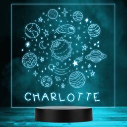 Astronomy Solar System Stars & Planets Personalised Gift Multicolour Night Light - Bedroom Lamp - thumbnail 1