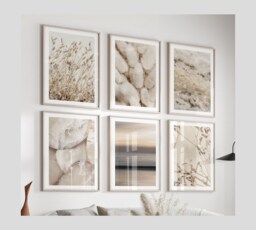 Beige Prints, Wall Art, Beach Floral Print, Botanical Art Poster, Bedroom Living Room Poster Pictures - thumbnail 1
