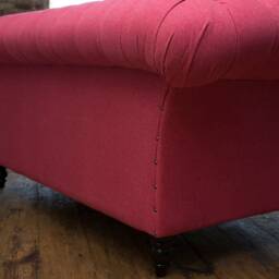 Handmade Bright Pink Wool 2 Seater Chesterfield Sofa - thumbnail 4