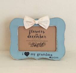 Personalized Grandma Picture Frame Hand Painted Bow Frame