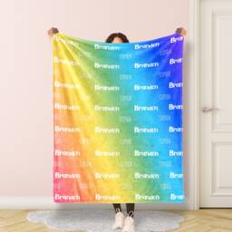 Personalized Double Font Name Blanket For Baby/Kids/Youth/Adult, Birthday Gift, Baby Single Sided Printing , Christmas Gift - thumbnail 1