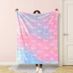 Personalized Double Font Name Blanket For Baby/Kids/Youth/Adult, Birthday Gift, Baby Single Sided Printing , Christmas Gift - thumbnail 2