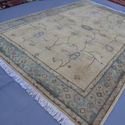4x6 Afghan Oushak Rug - Beige Gray Turkmen Hand Knotted Natural Dyes Wool Turkish Area Oriental Rugs For Living Room - thumbnail 2