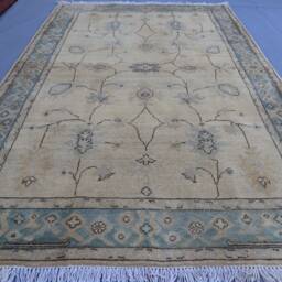 4x6 Afghan Oushak Rug - Beige Gray Turkmen Hand Knotted Natural Dyes Wool Turkish Area Oriental Rugs For Living Room - thumbnail 3