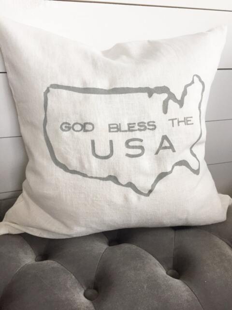 Custom Usa Pillow - 18 X 18, Home Decor, Throw Pillow, Gift, Custom Home, House, Bible, Love, Quote, 4Th Of July, Faith, Wwjd