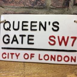Handmade Ceramic Queens Gate London Street Sign Wall Art - thumbnail 2