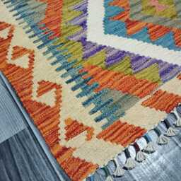 Kilim Rug Classic, Handmade Artisan Afghan Turkish Scandinavian Navajo Bohemian Wool Flatweave Multicolour 119x88 cm - thumbnail 2