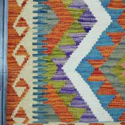 Kilim Rug Classic, Handmade Artisan Afghan Turkish Scandinavian Navajo Bohemian Wool Flatweave Multicolour 119x88 cm - thumbnail 4