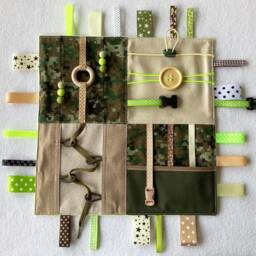 Army Style Sensory Balnket Activity Board Development Toy - thumbnail 2