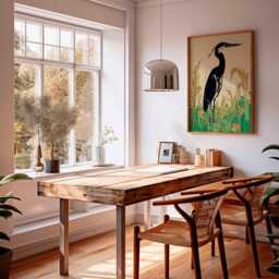 Heron Art Print, Japanese Minimalist Retro Botanical Poster - thumbnail 3