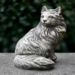 Garden Curled Cat Statue Concrete Kitty Sculpture Cement Kitten Decoration Stone Memorial Ornament Handmade Art - thumbnail 1