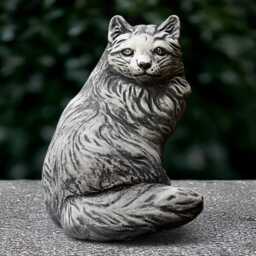 Garden Curled Cat Statue Concrete Kitty Sculpture Cement Kitten Decoration Stone Memorial Ornament Handmade Art - thumbnail 2