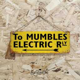 Mumbles Electric Railway - Vintage Worn Rusty Look Print Train Station Tram Swansea South Wales Shabby Chic Bathroom - thumbnail 2
