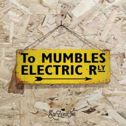 Mumbles Electric Railway - Vintage Worn Rusty Look Print Train Station Tram Swansea South Wales Shabby Chic Bathroom - thumbnail 3