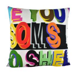 Schumacher - Robert Burns Multi Warhol-Esque Rainbow Poem Designer Cushion Cover Handmade Throw Pillow Luxury Home Decor - thumbnail 2