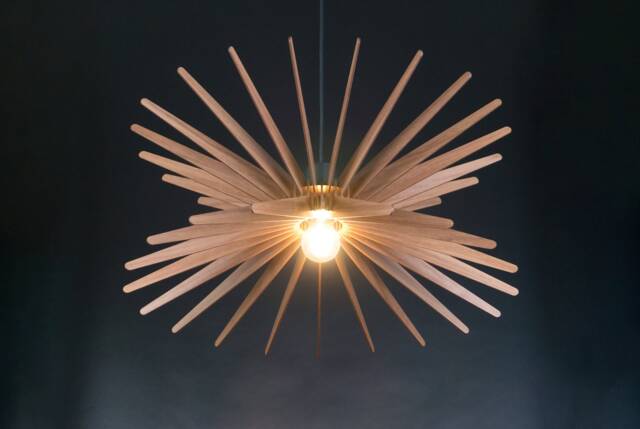 Chandelier Lighting, Pendant Light, Wood Ceiling Lamp, Wooden Light, Geometric Lamp, Dining Light, Pendant Lights Wood, Modern Light - image 1