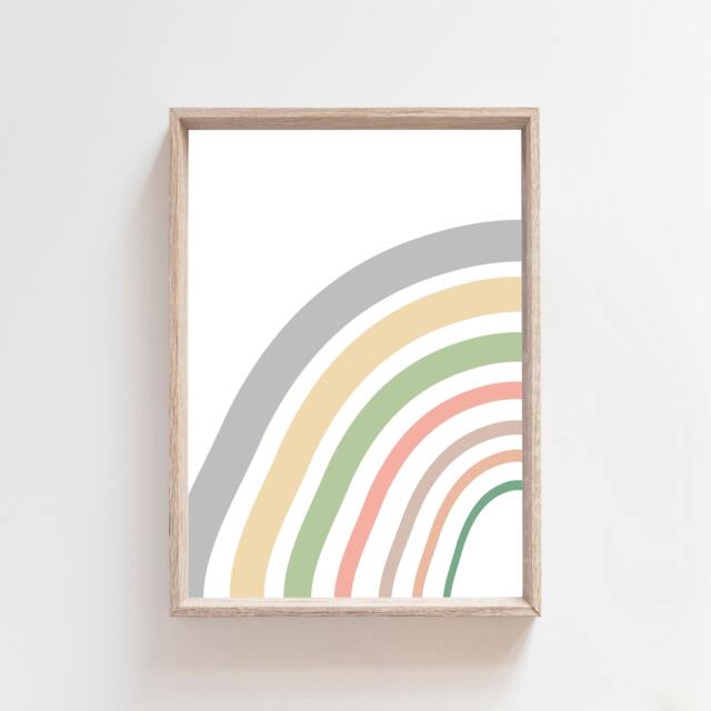 Boys Green Pastel Rainbow Print, Nursery Prints, Bedroom Wall Art, Playroom Prints