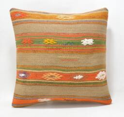 Kilim Cushion Cover, Kilim Pillow, Home Decor, Cojin Lana , Unico , 16x16Inc, Decor , Decorative Pillow - thumbnail 1