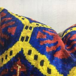 Handwoven Ikat Silk Pillow Cover, Modern Home Decor - 20x20 - thumbnail 3