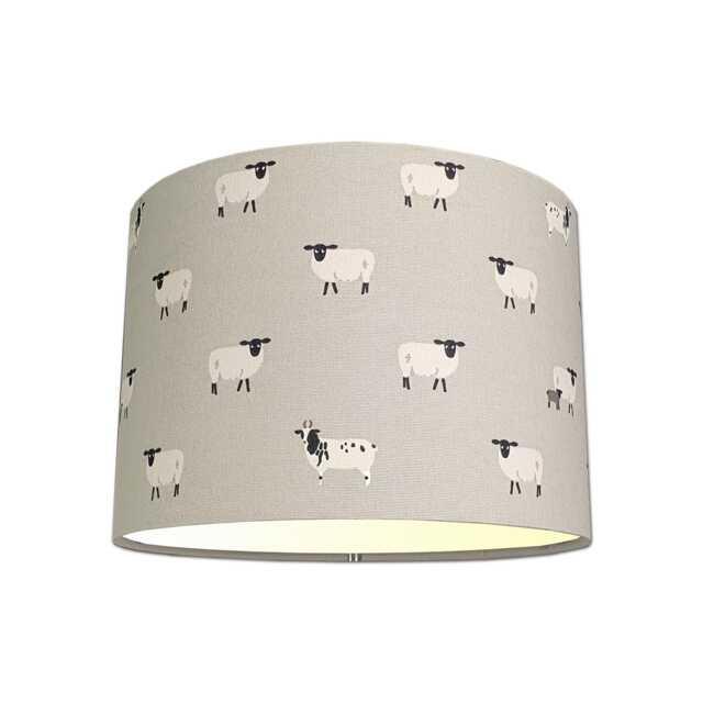 Lampshades in Sophie Allport Sheep Grey Fabric Handmade Various Sizes Free Delivery - image 1