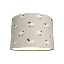 Lampshades in Sophie Allport Sheep Grey Fabric Handmade Various Sizes Free Delivery - thumbnail 1