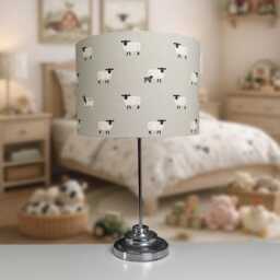 Lampshades in Sophie Allport Sheep Grey Fabric Handmade Various Sizes Free Delivery - thumbnail 3