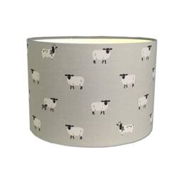 Lampshades in Sophie Allport Sheep Grey Fabric Handmade Various Sizes Free Delivery - thumbnail 2