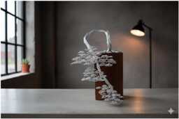 Cascade Wire Bonsai Tree - Steel Eleventh Wedding Anniversary Christmas Gift - thumbnail 1