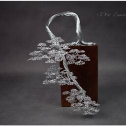 Cascade Wire Bonsai Tree - Steel Eleventh Wedding Anniversary Christmas Gift - thumbnail 2