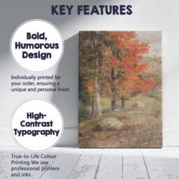 Autumn Trees Hillside Woodland Landscape Painting Canvas Wall Art Print Decor Picture Ready To Hang - thumbnail 2