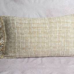 Handwoven Lumbar Pillow Cover, Organic Brown Throw Pillow, 12x20 - thumbnail 2