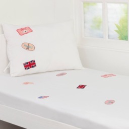 World Map Kids Bedding Set - Pink Girls Room Decor, Personalized Quilt - thumbnail 4