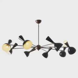 1950S Mid Century Stilnovo Style Chandelier Customizable 8 Arm 16 Lights Modern Pendant Italian Sputnik Brass Light Fixture - thumbnail 3