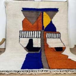 Amazing Moroccan Rug 6.9x9.7 Ft - Colorful Beni Ourain Handmade Area Rugs For Living Room Berber Wool - thumbnail 3