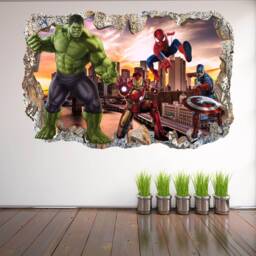 Superhero Wall Decal Sticker Mural Poster Print Art Spiderman Iron Man Hulk Captain America Avengers - thumbnail 3