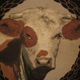 Bulls Head Cow Steer Bullock Woven Tapestry Cushion Cover Sham - thumbnail 2