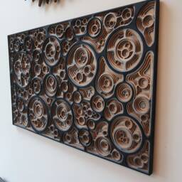 3D Wall Art, Multi Layered, Laser Cut, Wood Carving , Geometric, Contemporary Original Work Of Art - thumbnail 2