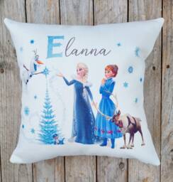 Frozen 2, Elsa & Anna Personalised Cushion/Pillow. Gift/ Birthday Gift With, Home Bedroom Accessory - thumbnail 1