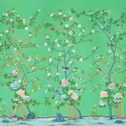 Elegant Green Floral Chinoiserie With Birds & Blossom Custom Made Printed Window - Vnt-33 Roller Blind Opaque Or Blackout Shade, Cord(Less - thumbnail 2