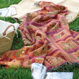 Orange Red Mix Merino Lambswool Weave Geometric Cosy Home Decor Blanket Throw Luxury Christmas Gift For Mother, Sister, Wife in Red Box - thumbnail 3