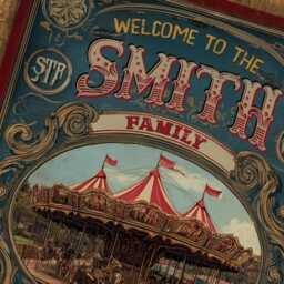 Personalised Family Circus Metal Sign - Custom Vintage Poster Wall Art Aluminium Name Retro Carnival Home Decor Gift - thumbnail 3